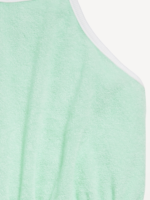 Image number 4 showing, Waist-Defined Terry Romper for Girls