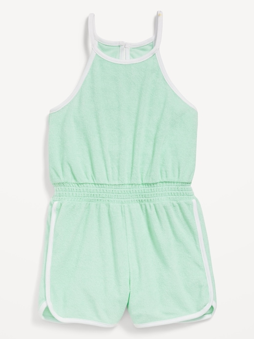 Image number 3 showing, Waist-Defined Terry Romper for Girls