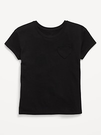 Image number 1 showing, Softest Heart-Pocket T-Shirt for Girls
