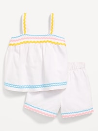 Image number 2 showing, Sleeveless Linen-Blend Top and Shorts Set for Toddler Girls