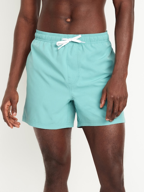 Solid Swim Trunks -- 5-inch inseam - Luminous Blue