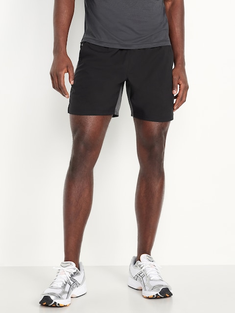 Essential Woven Workout Shorts -- 7-inch inseam - Black/Heather Gray