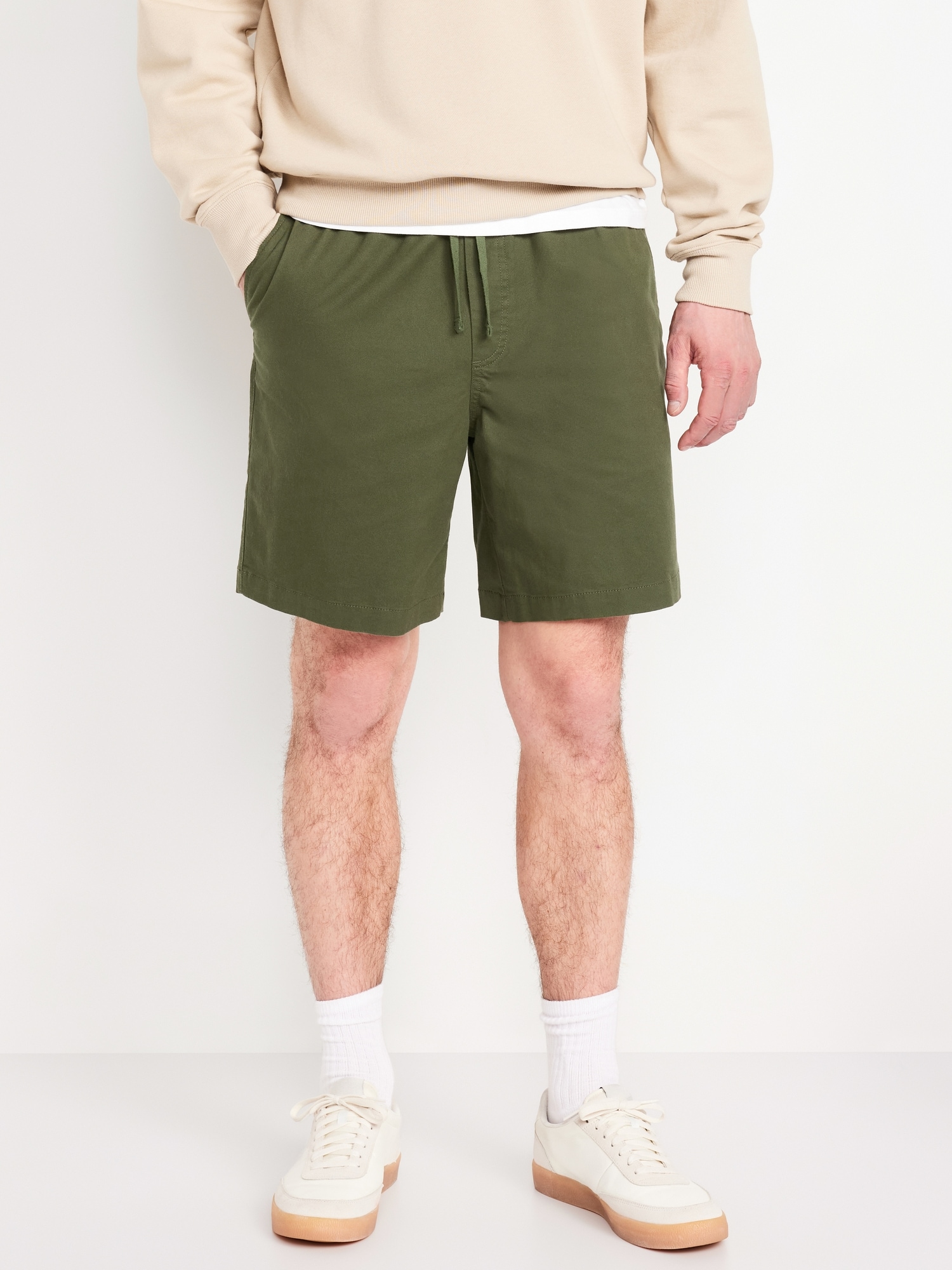 Twill Jogger Shorts -- 7-inch inseam - Green