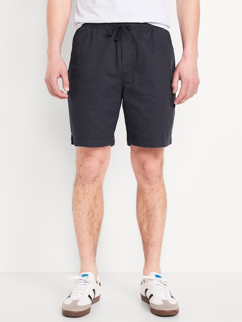 Twill Jogger Shorts -- 7-inch inseam - Moire Navy