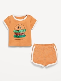 Image number 3 showing, Terry Ringer Graphic T-Shirt and Shorts Set for Baby