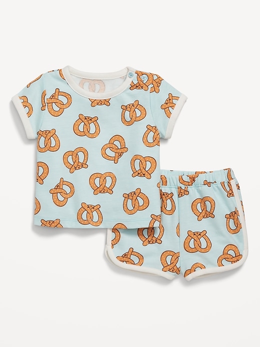 Image number 1 showing, Printed French-Terry Ringer T-Shirt and Shorts Set for Baby