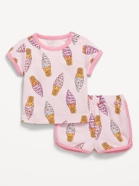 Image number 1 showing, Printed French-Terry Ringer T-Shirt and Shorts Set for Baby