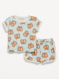Image number 1 showing, Printed French-Terry Ringer T-Shirt and Shorts Set for Baby