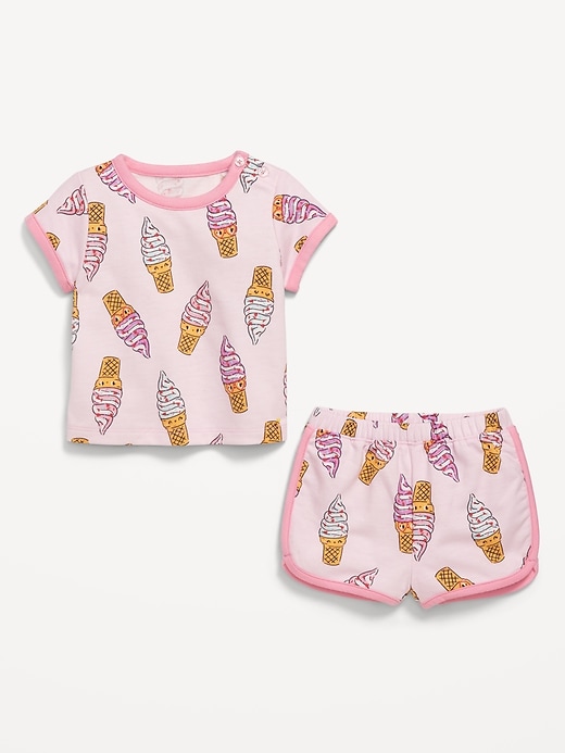 Image number 3 showing, Printed French-Terry Ringer T-Shirt and Shorts Set for Baby