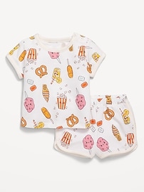 Image number 1 showing, Printed French-Terry Ringer T-Shirt and Shorts Set for Baby