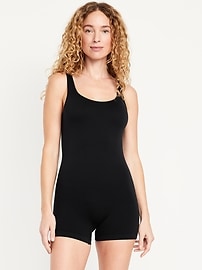 Image number 1 showing, Seamless Ribbed Short Bodysuit