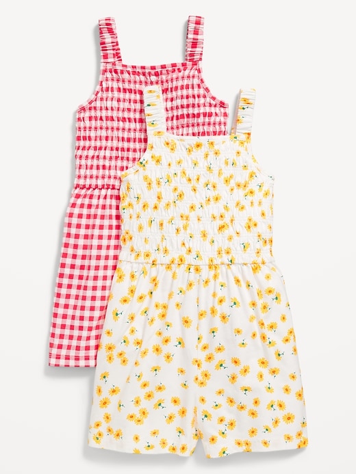 Image number 1 showing, Sleeveless Smocked Romper 2-Pack for Girls
