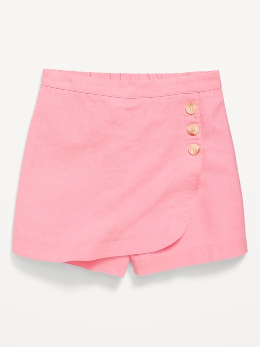 Image number 5 showing, Wrap-Front Linen-Blend Skort for Girls