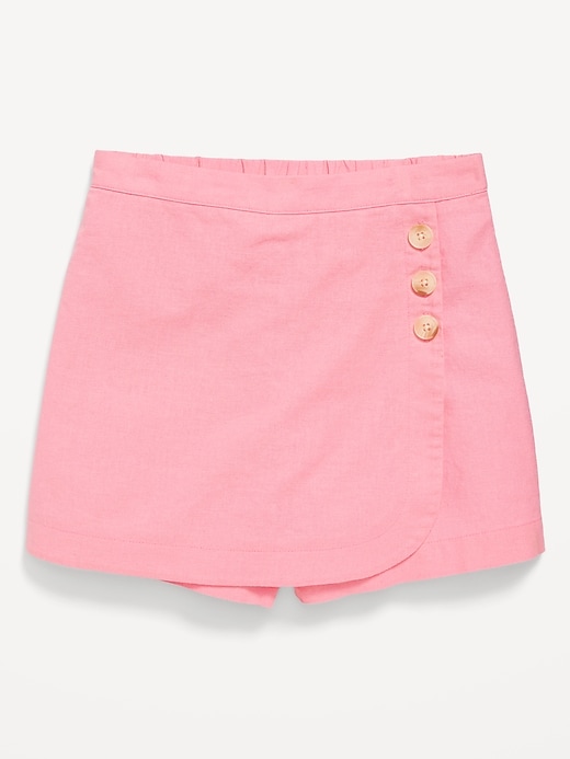 Image number 4 showing, Wrap-Front Linen-Blend Skort for Girls