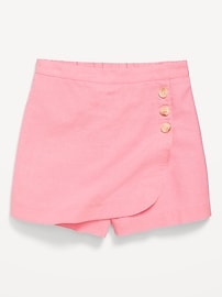 Image number 5 showing, Wrap-Front Linen-Blend Skort for Girls
