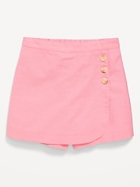 Image number 4 showing, Wrap-Front Linen-Blend Skort for Girls