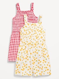 Image number 1 showing, Sleeveless Smocked Romper 2-Pack for Girls