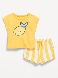 Image number 1 showing, Ringer Graphic T-Shirt and Shorts Set for Baby