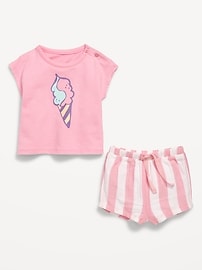 Image number 3 showing, Ringer Graphic T-Shirt and Shorts Set for Baby