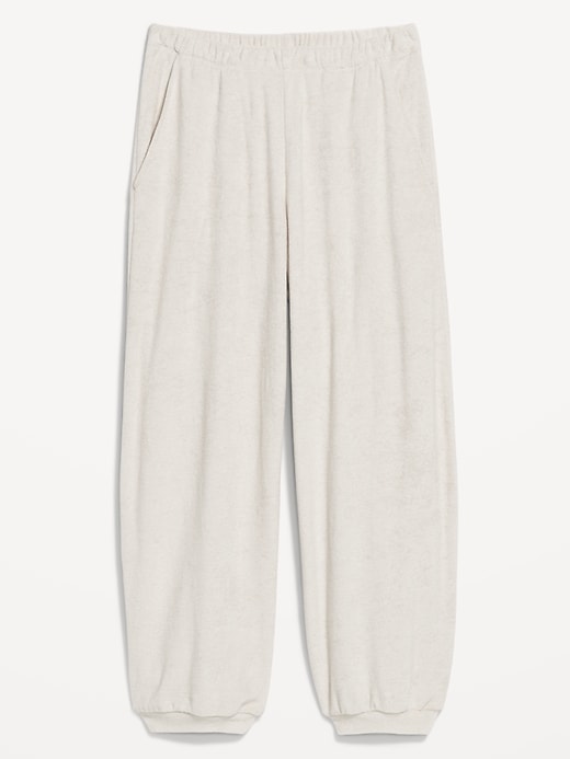 Image number 4 showing, High-Waisted Towel Terry Barrel Ankle Pants