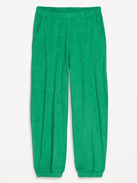 Image number 4 showing, High-Waisted Towel Terry Barrel Ankle Pants