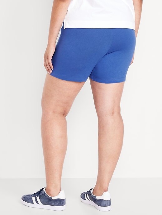 Image number 6 showing, High-Waisted Jersey Biker Shorts -- 6-inch inseam
