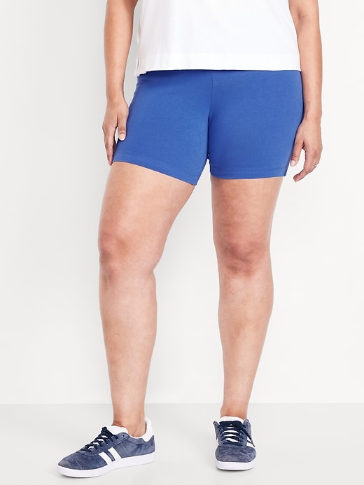 Image number 5 showing, High-Waisted Jersey Biker Shorts -- 6-inch inseam