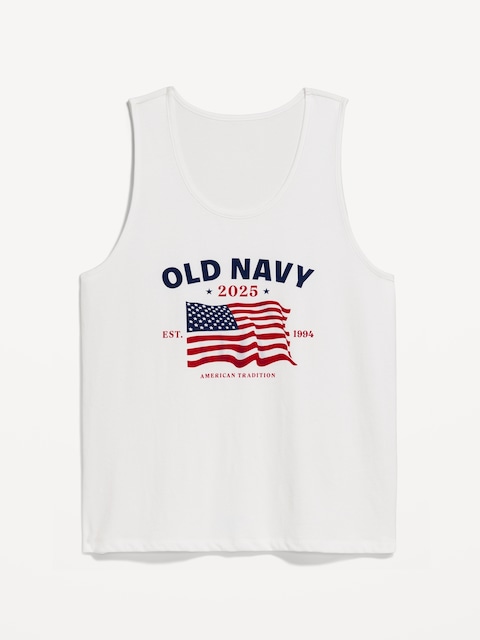 2025 Flag Graphic Tank Top - Bright White
