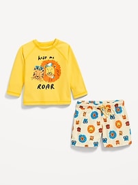 Image number 2 showing, Long-Sleeve Rashguard Swim Top and Shorts Set for Baby