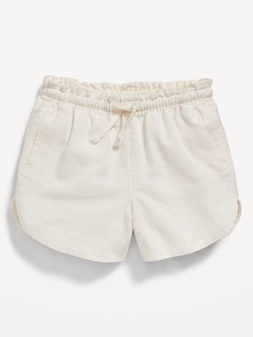 Image number 1 showing, Dolphin-Hem Linen-Blend Shorts for Toddler Girls