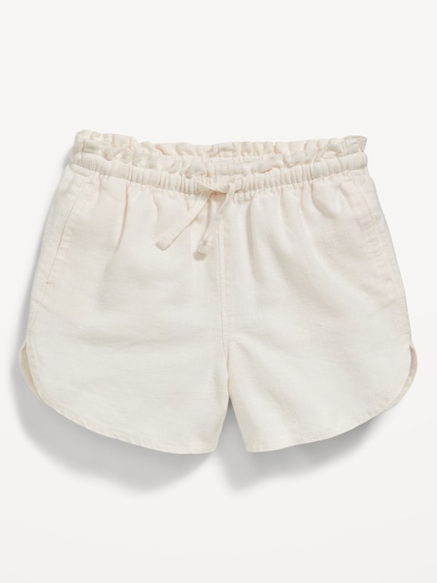 Dolphin-Hem Linen-Blend Shorts for Toddler Girls