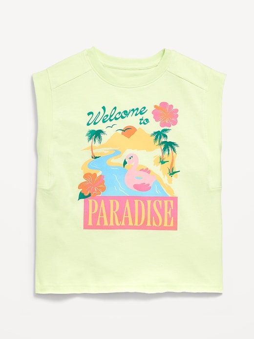 Image number 1 showing, Sleeveless Muscle Graphic T-Shirt for Girls