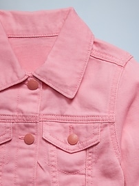 Image number 2 showing, Cropped Trucker Twill Jacket for Toddler Girls
