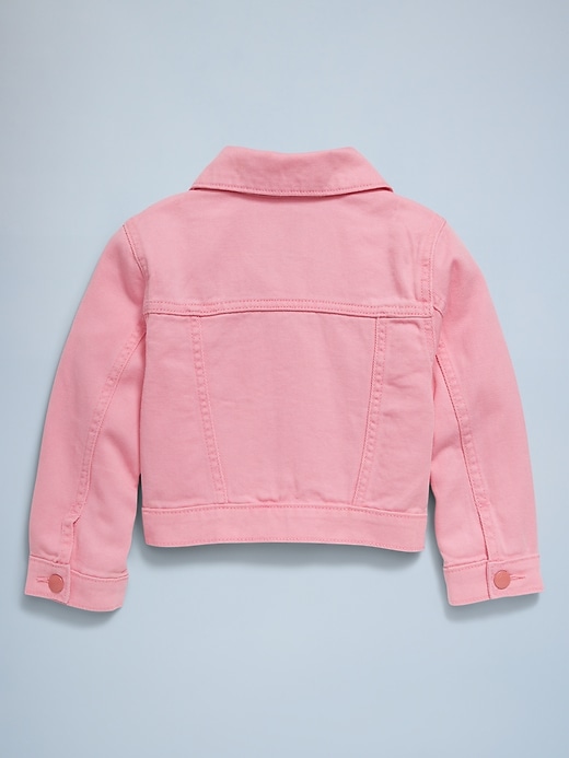 Image number 4 showing, Cropped Trucker Twill Jacket for Toddler Girls