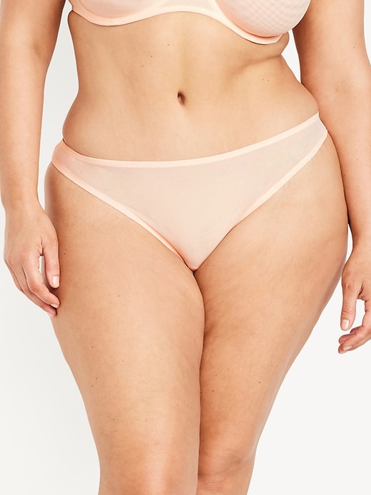 Image number 7 showing, Low-Rise Mesh Thong Underwear