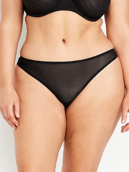 Image number 7 showing, Low-Rise Mesh Thong Underwear