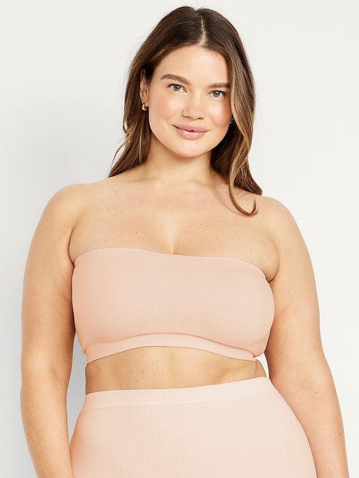 Image number 7 showing, Seamless Ribbed Longline Bandeau Bra