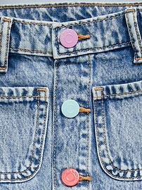 Image number 2 showing, High-Waisted Button-Front Jean Skirt for Toddler Girls