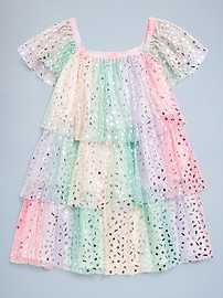 Image number 2 showing, Birthday Short-Sleeve Tulle Tiered Dress for Toddler Girls