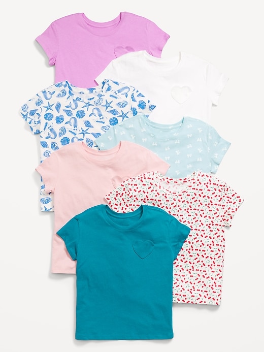 Image number 1 showing, Softest Short-Sleeve Variety T-Shirt 7-Pack for Girls