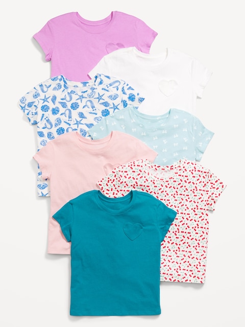 Softest Short-Sleeve Variety T-Shirt 7-Pack for Girls - Cherries