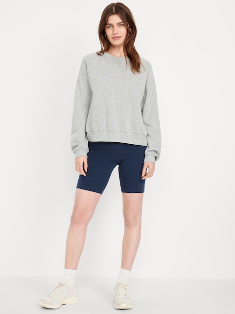 High-Waisted Biker Shorts -- 8-inch inseam - Obscure Night