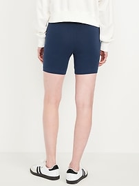 Image number 2 showing, High-Waisted Jersey Biker Shorts -- 6-inch inseam