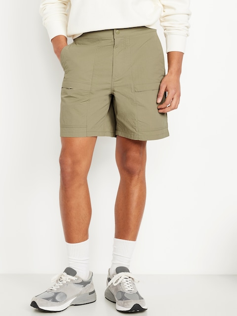 Tech Hybrid Cargo Shorts -- 7-inch inseam - Birch Leaf