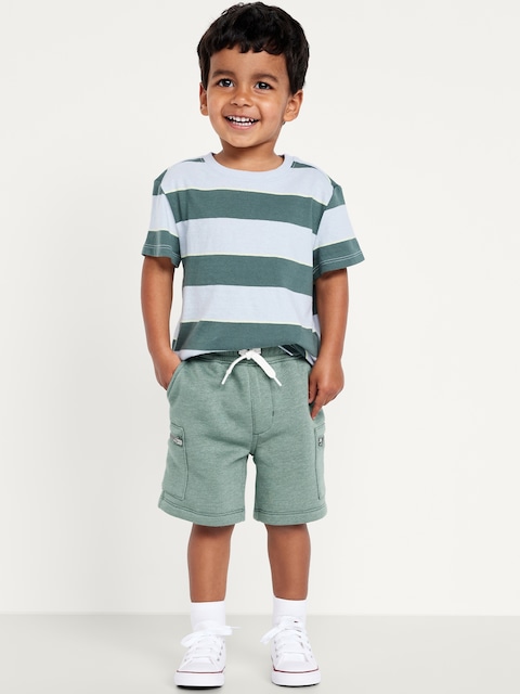 Zip Cargo Fleece Shorts for Toddler Boys - Silver Fern