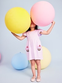 Image number 4 showing, Birthday Flutter-Sleeve Fit and Flare Dress for Toddler Girls