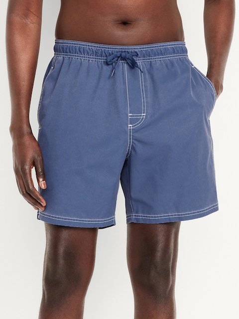 Washed Swim Trunks -- 7-inch inseam