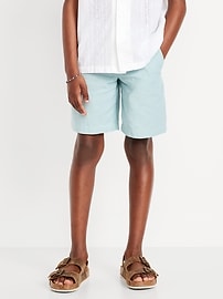 Image number 1 showing, Knee Length Linen-Blend Shorts for Boys