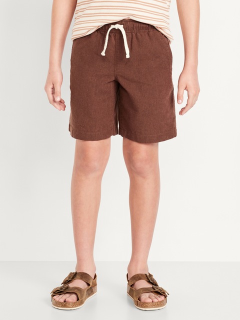 Knee Length Linen-Blend Shorts for Boys