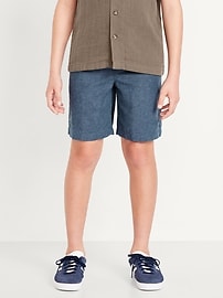 Image number 1 showing, Knee Length Linen-Blend Shorts for Boys